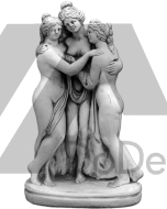 Beton-Skulptur - Drei Grazien 103 cm