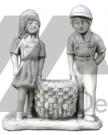 Dziewczynka i chłopiec - donica, figurki ogrodowe, figurki betonowe w sklepie internetowym DoDeko.pl