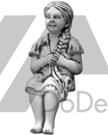 Betonowa figurka dziewczynki z warkoczem