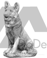 Betonowy pies owczarek - figura ogrodowa z betonu