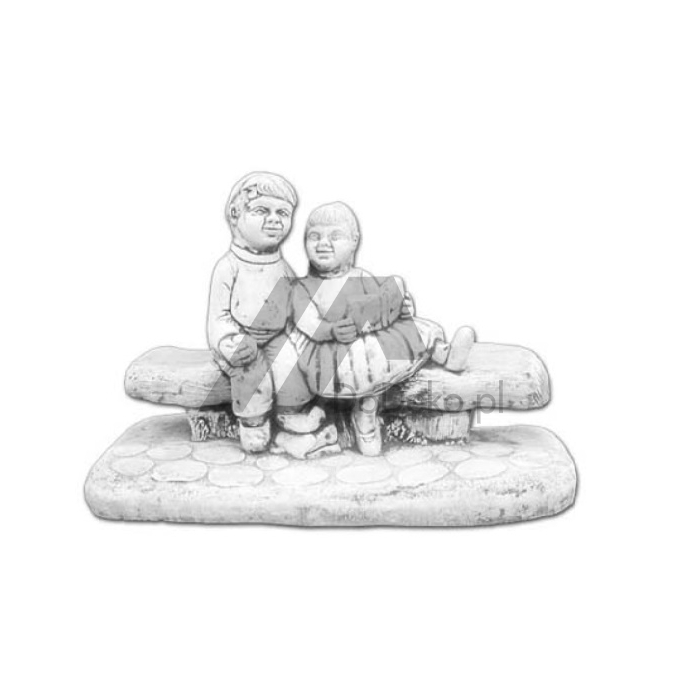 Dekorative Skulptur - Kinder auf der Bank