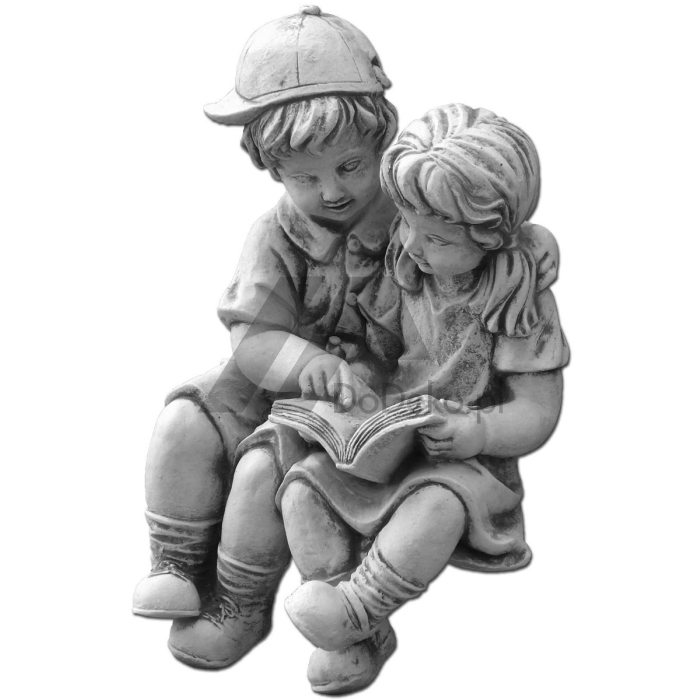Figuren von Kindern mit einem Buch