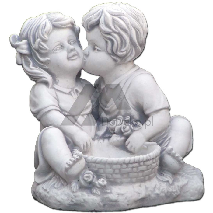 Konkreter Blumentopf - Kinder küssen